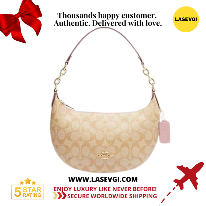 Coach Payton Hobo in Signature Canvas Light Pink - CE620