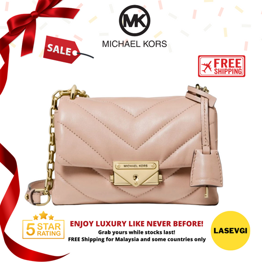 MICHAEL KORS Cece Chevron Quilted Leather Medium Crossbody Bag in Soft Pink - 30T9G0EL8L