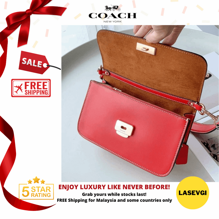 Coach red sling sales bag