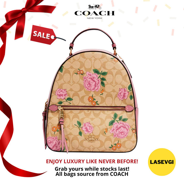 COACH Jordyn Backpack In Signature Canvas With Prairie Rose Print 3011