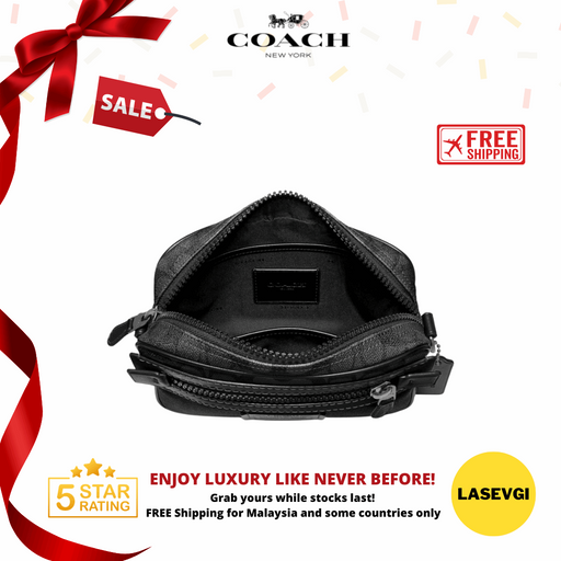 COACH Academy Crossbody In Signature Canvas-Charcoal