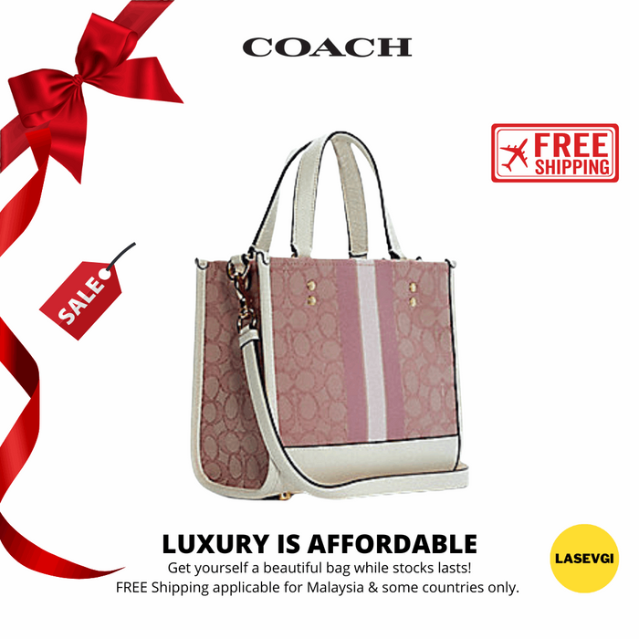 COACH Dempsey Tote 22 In Signature Jacquard With Coach Patch And Heart Charm - www.lasevgi.com