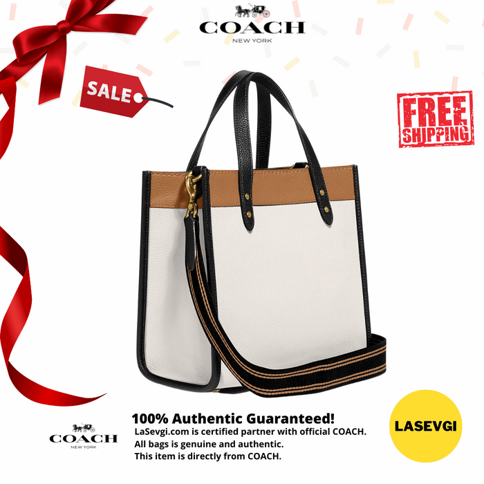 COACH Field Tote 22 in Colorblock with Coach Badge