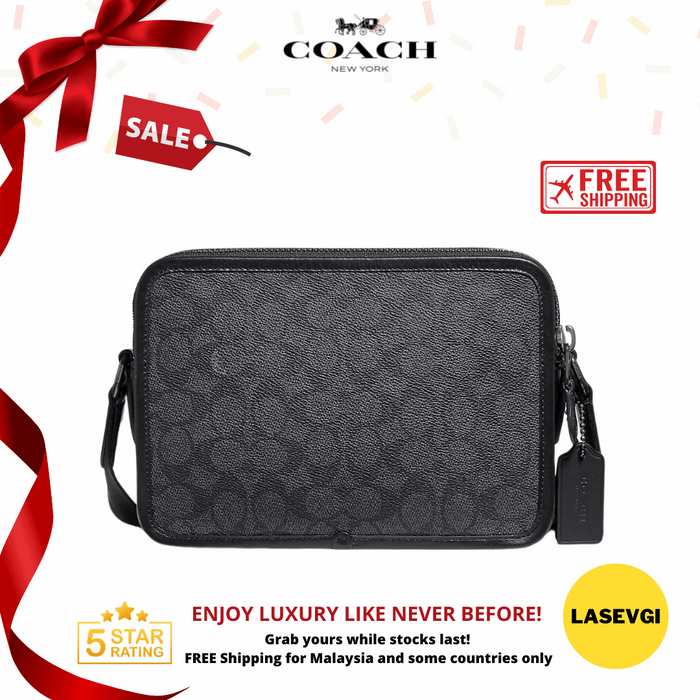 COACH Charter Crossbody 24 Signature Canvas in charcoal
