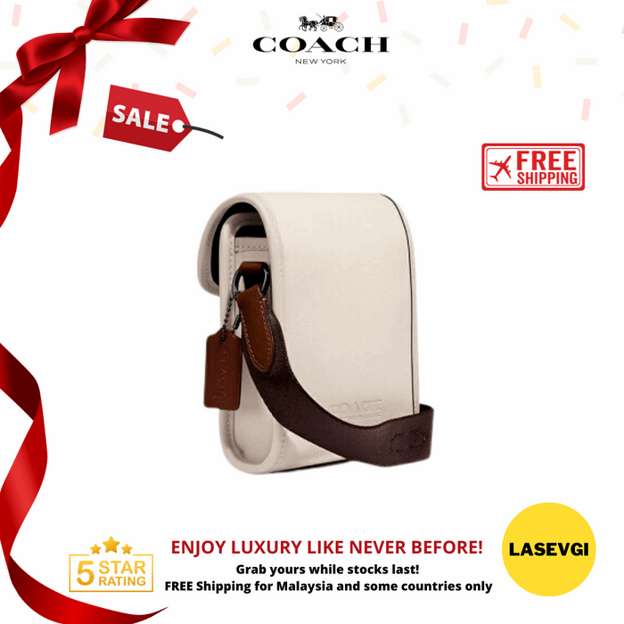 COACH Charter North/South Crossbody with Hybrid Pouch in Colorblock ivory