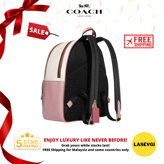 COACH Court Backpack with Stripe Heart Motif