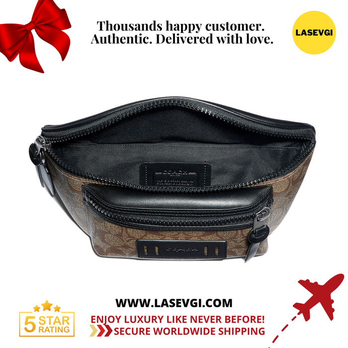 COACH Terrain Belt Bag In Signature Canvas-Gunmetal/Tan