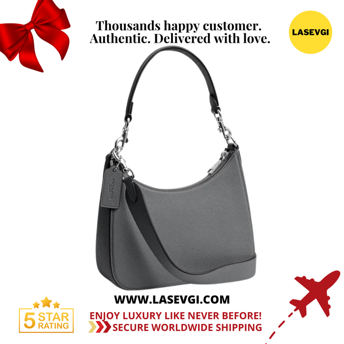 COACH Hobo Crossbody With Signature Canvas in Grey Blue - CJ842