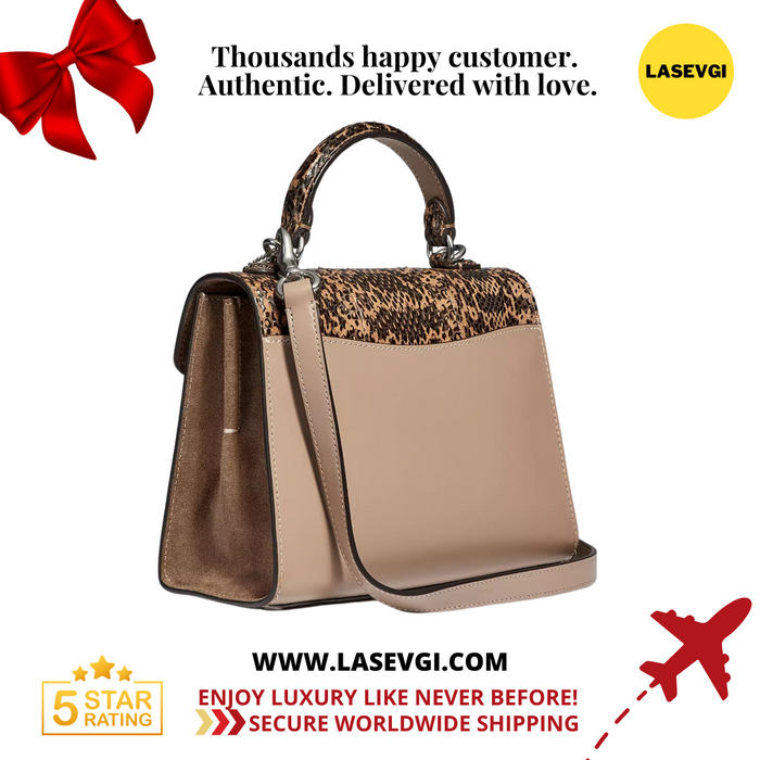 COACH Tabby Top Handle 20 in Colorblock with Snakeskin detail 3787