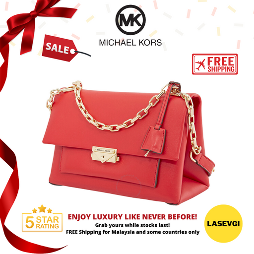 MICHAEL KORS Cece Leather Medium Shoulder Bag in Bright Red - 30S9G0EL2L