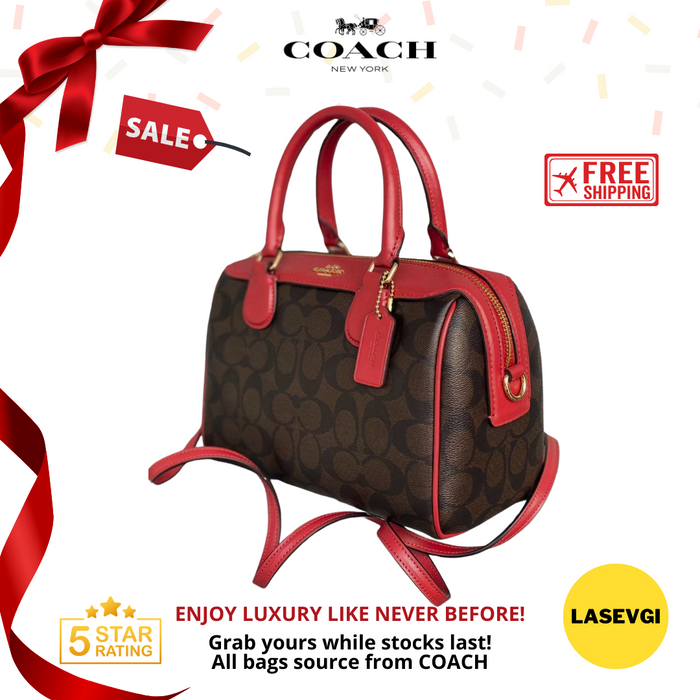 COACH Mini Bennett in Signature Canvas Red Multi F32202-www.lasevgi.com