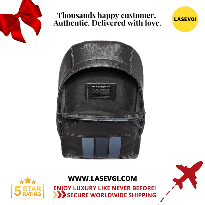 COACH Houston Pack with Varsity Stripe Midnight Navy F49318