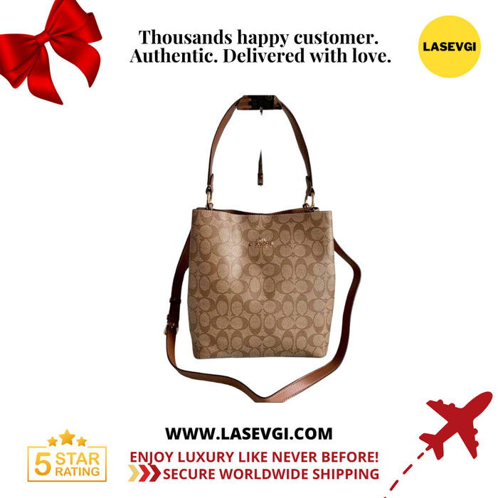 COACH Small Town Bucket Bag in Saddle Brown