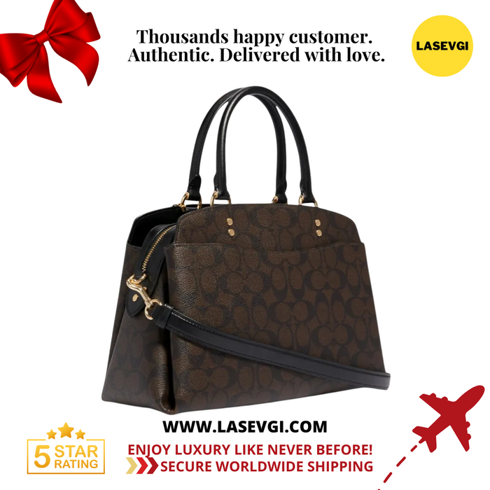 COACH Lillie Carryall in Signature Canvas Brown Black