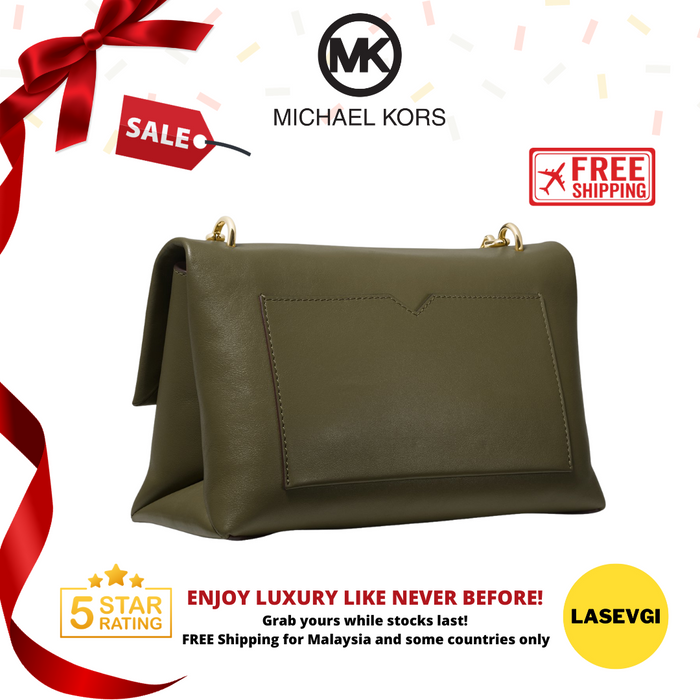 MICHAEL KORS Cece Leather Medium Shoulder Bag in Olive - 30S9G0EL2L