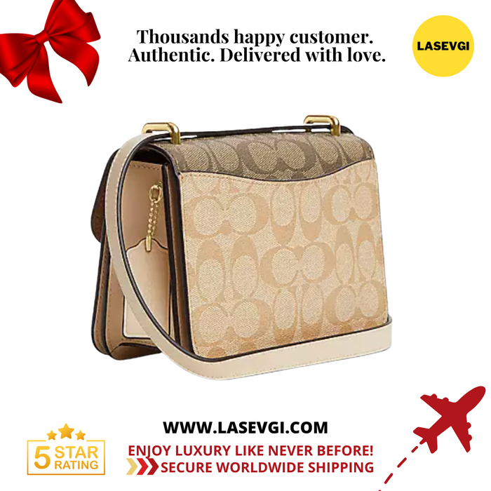 COACH Morgan Square Crossbody in Block Signature Canvas Khaki Multi