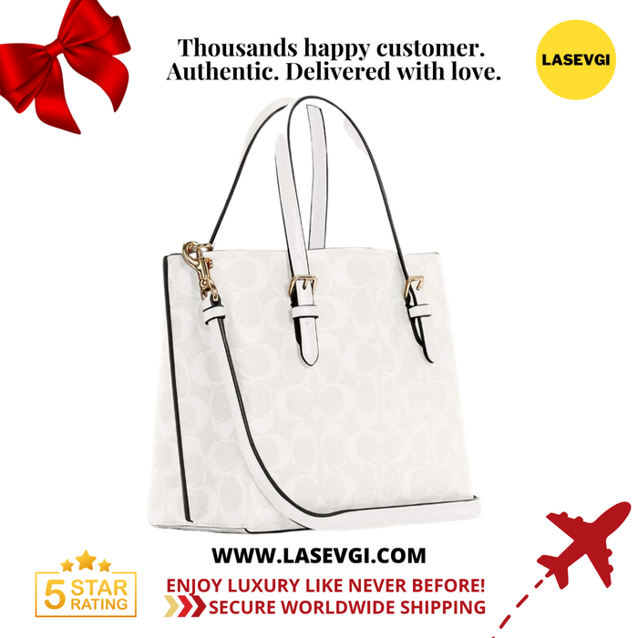 COACH Mollie Tote 25 signature white