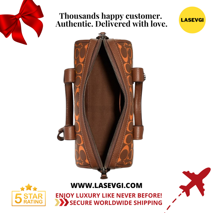 COACH Gotham Duffle 24 in Signature Leather Orange CA185