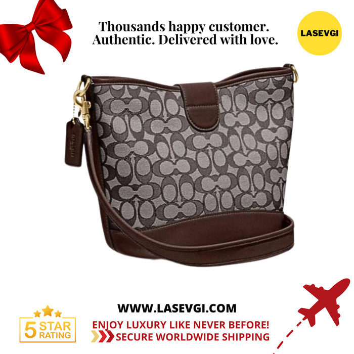 COACH Tali Bucket Bag in Signature Jacquard Brown