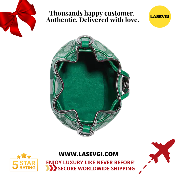 COACH Mini Dempsey Bucket Bag In Signature Jacquard With Stripe And Coach Patch-Green C8322