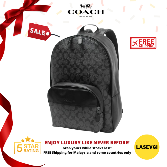 COACH Houston Backpack Signature Canvas in Black 72483