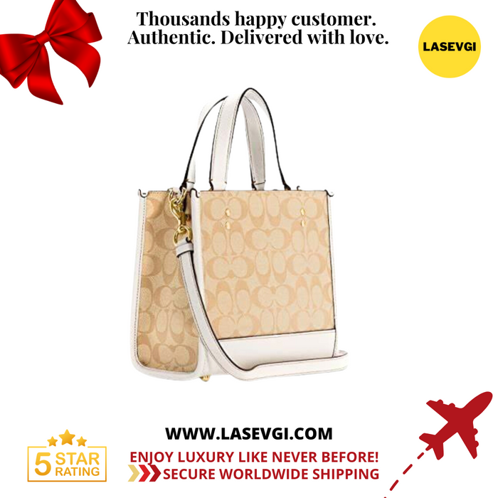 COACH Dempsey Tote 22 In Signature Canvas-Khaki Chalk C5122