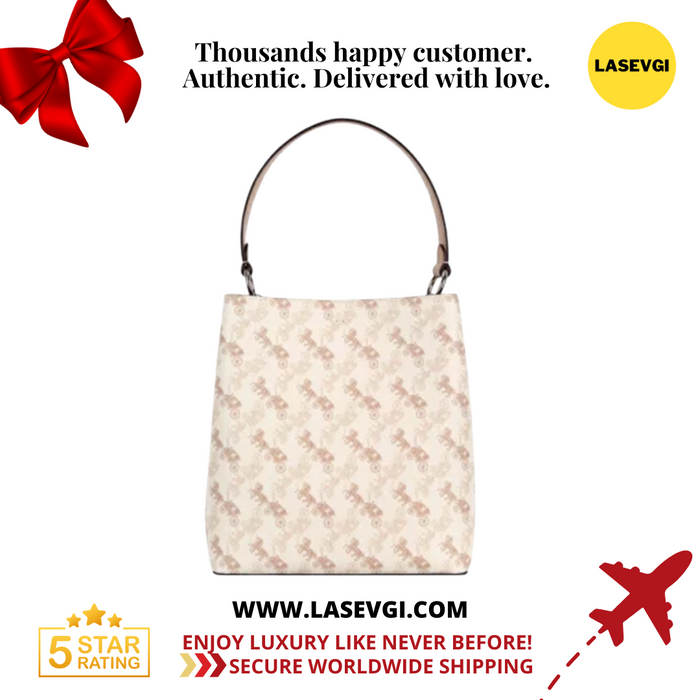 COACH Town Bucket Bag Horse and carriage print in Ivory