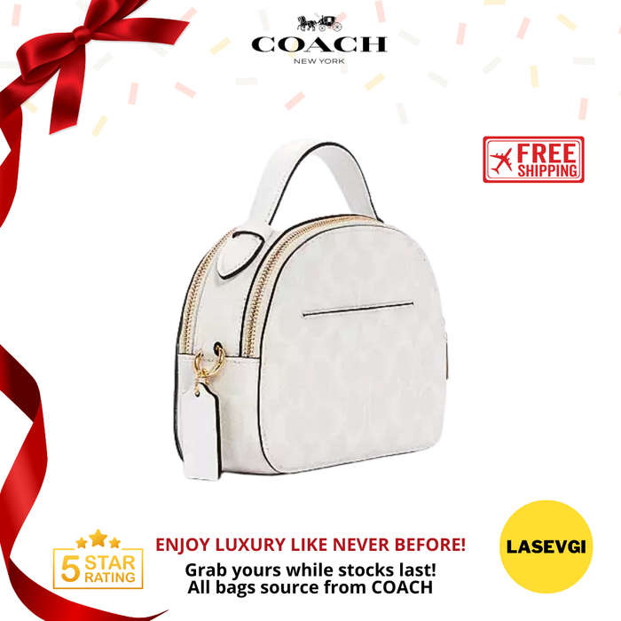 COACH Serena Satchel Signature canvas in Glacier White/Chalk 1591