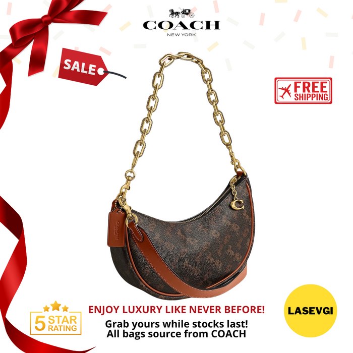 COACH Mira Shoulder Bag with Horse and Carriage in Brown Black CM582