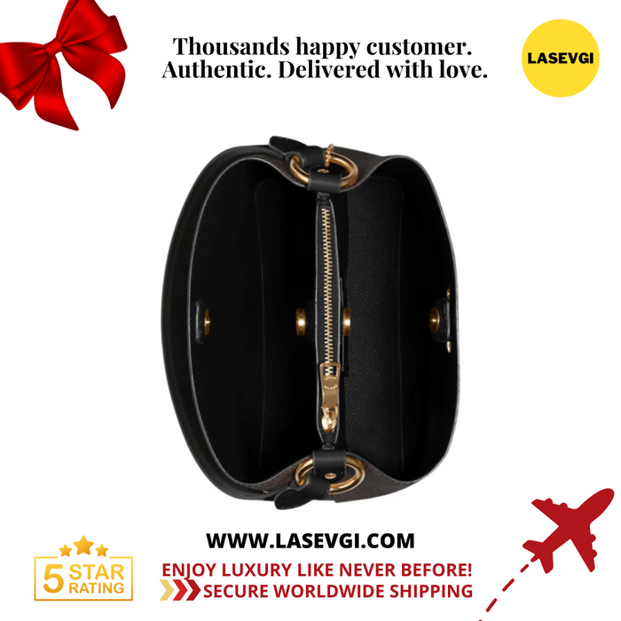 COACH Small Town Bucket Bag in Signature Canvas Brown Black