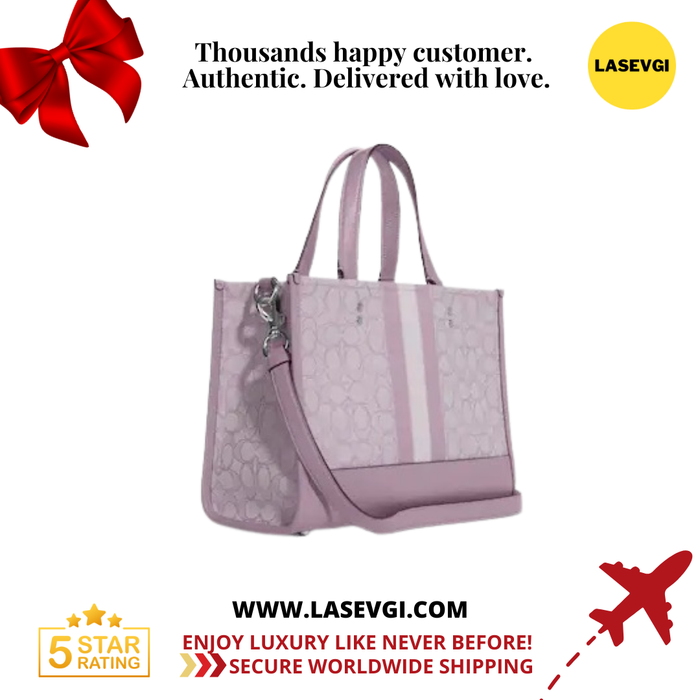 Coach Dempsey Carryall in signature jacquard with stripe and coach patch Soft lilac C8448