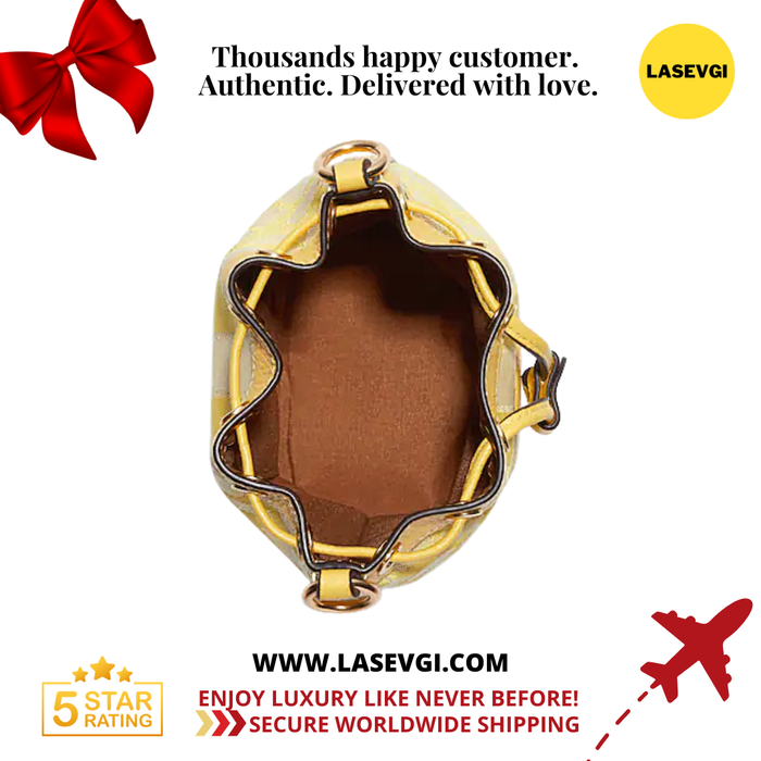 COACH Mini Dempsey Bucket Bag In Signature Jacquard With Stripe And Coach Patch-Gold/Retro Yellow C8322