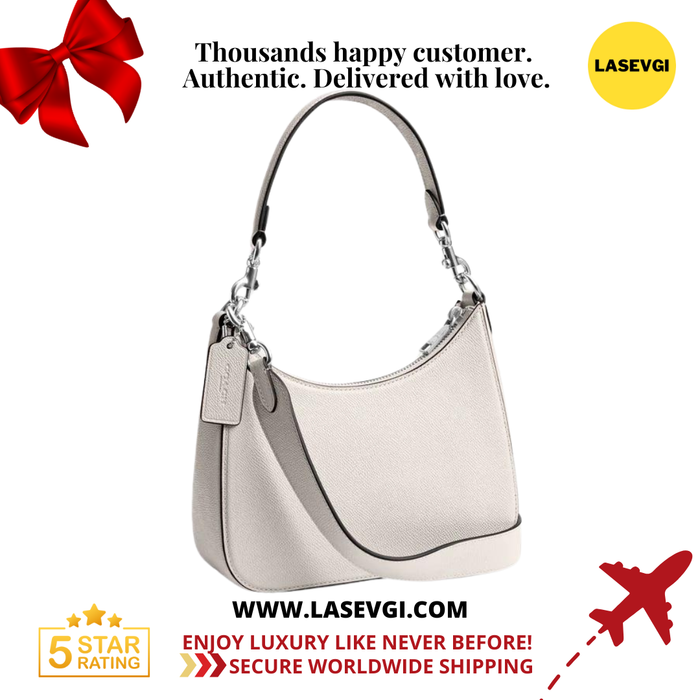 COACH Hobo Crossbody With Signature Canvas in White - CJ842