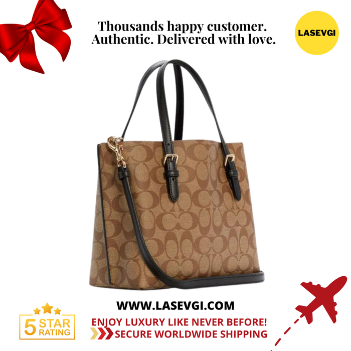 COACH Mollie Tote 25 Signature  khaki black