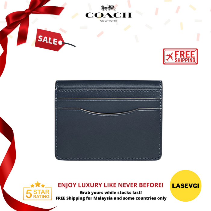 COACH Bandit Card Case Wallet Navy Blue CH825