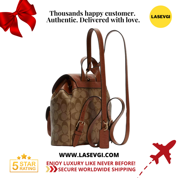 coach backpack pennie COACH Pennie Backpack 22 in Signature Canvas Brown C4120 — www.lasevgi.com