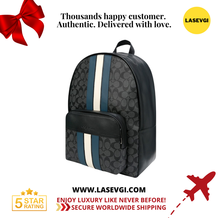 coach houston backpack COACH Houston Backpack in Signature Canvas with Varsity Stripe F67250 — www.lasevgi.com