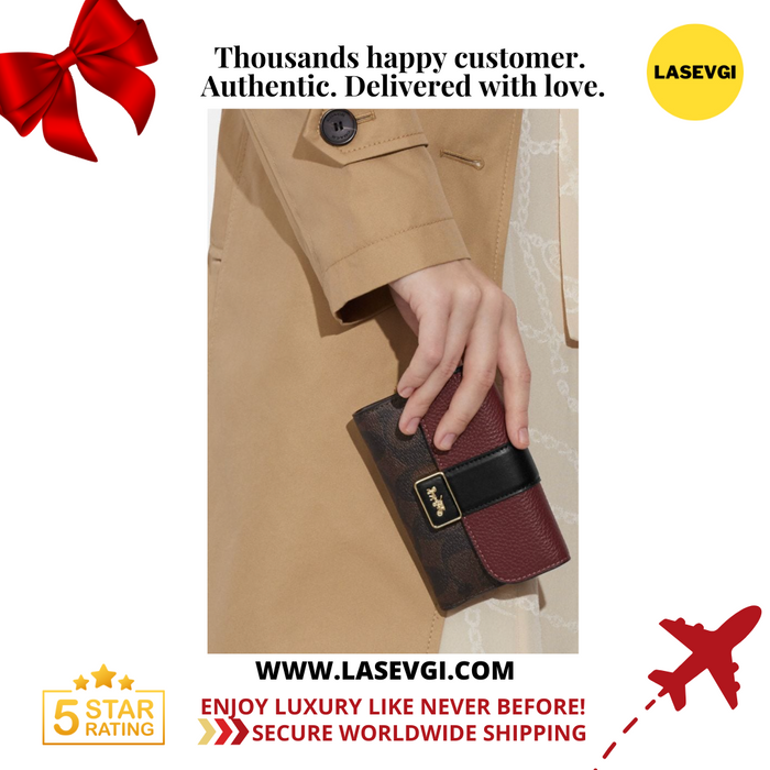 COACH Medium Grace Wallet in Khaki Multi CC060