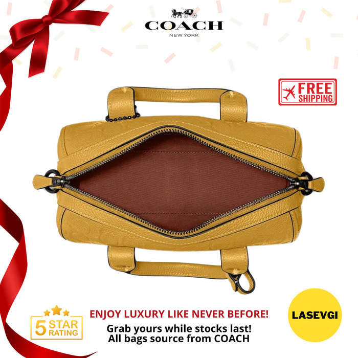 COACH Gotham Duffle 24 in Signature Leather Yellow CA721