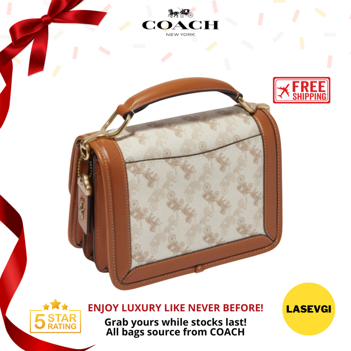 COACH Hero Shoulder Bag With Horse And Carriage Print in chalk  C8451