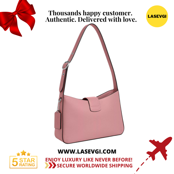 COACH Eliza Shoulder Bag in Silver/True Pink - CR533