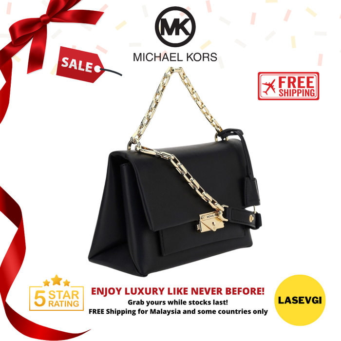 MICHAEL KORS Cece Leather Medium Shoulder Bag in Black - 30S9G0EL2L