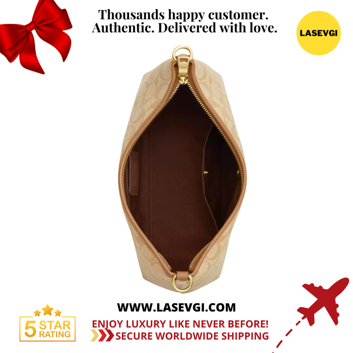 COACH Laurel Shoulder Bag in Signature Khaki Chalk