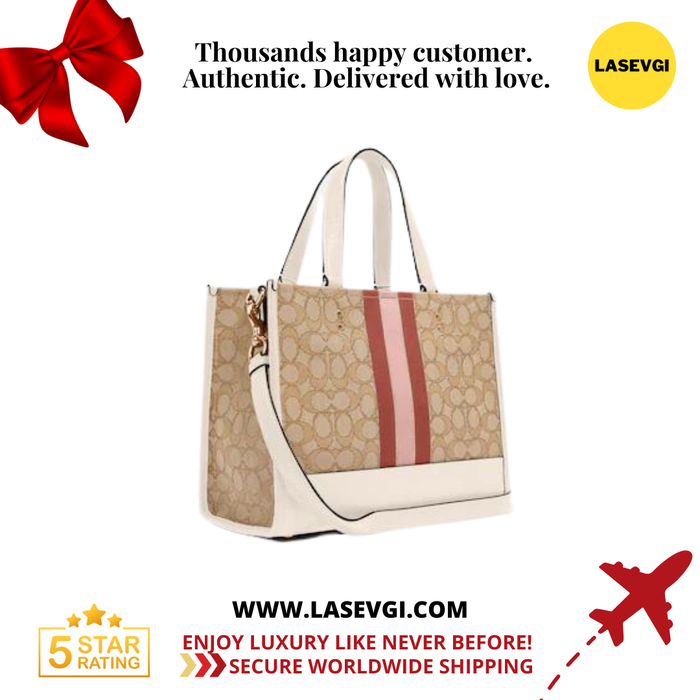 Coach Dempsey Carryall in signature jacquard with stripe and coach patch powder pink 4113