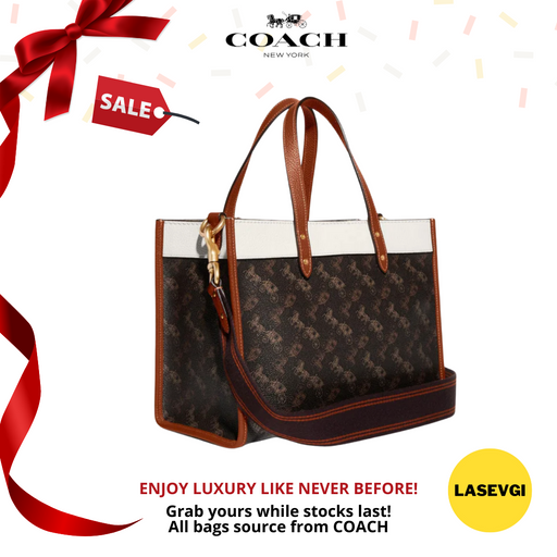 COACH Field Tote 30 With Horse And Carriage Print And Carriage Badge C8458-www.lasevgi.com