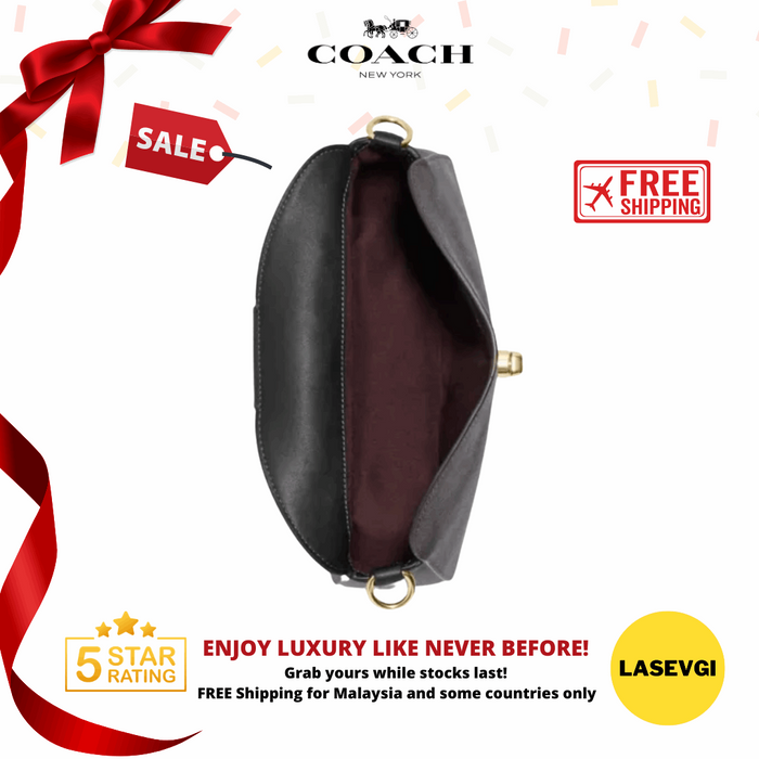 COACH Ella Hobo in signature canvas brown black