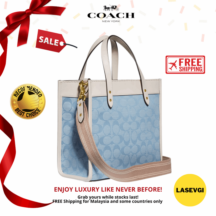 Tote 22 in signature chambray sale