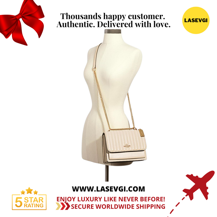 COACH Klare Crossbody With Linear Quilting White 2561