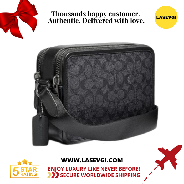 COACH Charter Crossbody 24 Signature Canvas in charcoal