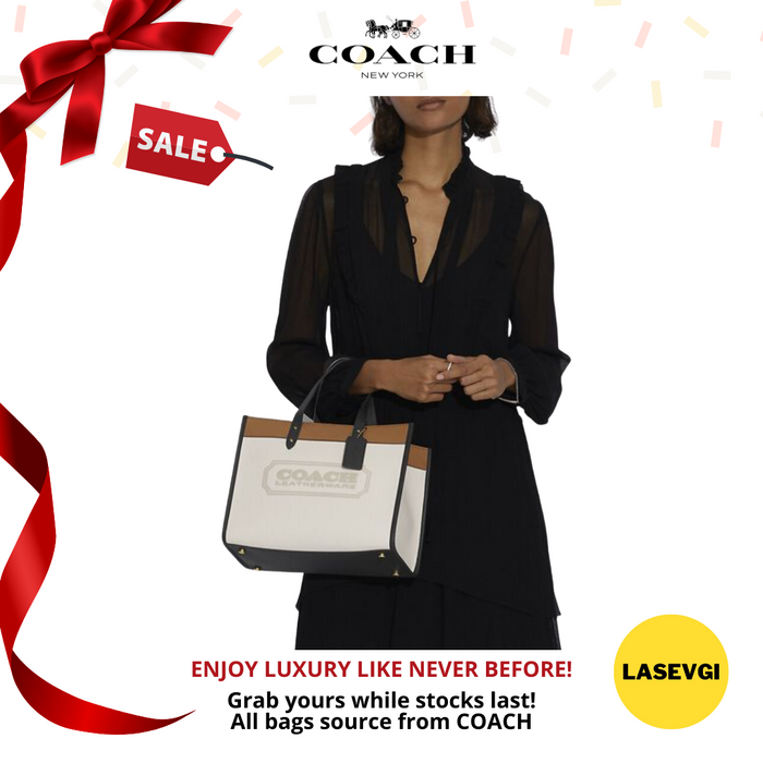 COACH Field Tote 30 in Colorblock with Coach Badge C0777